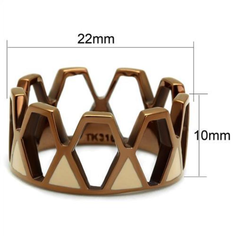 IP Coffee light Stainless Steel Ring with Epoxy in Champagne