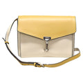 Yellow Limestone Bicolor Grain Leather Macken Small Crossbody Bag