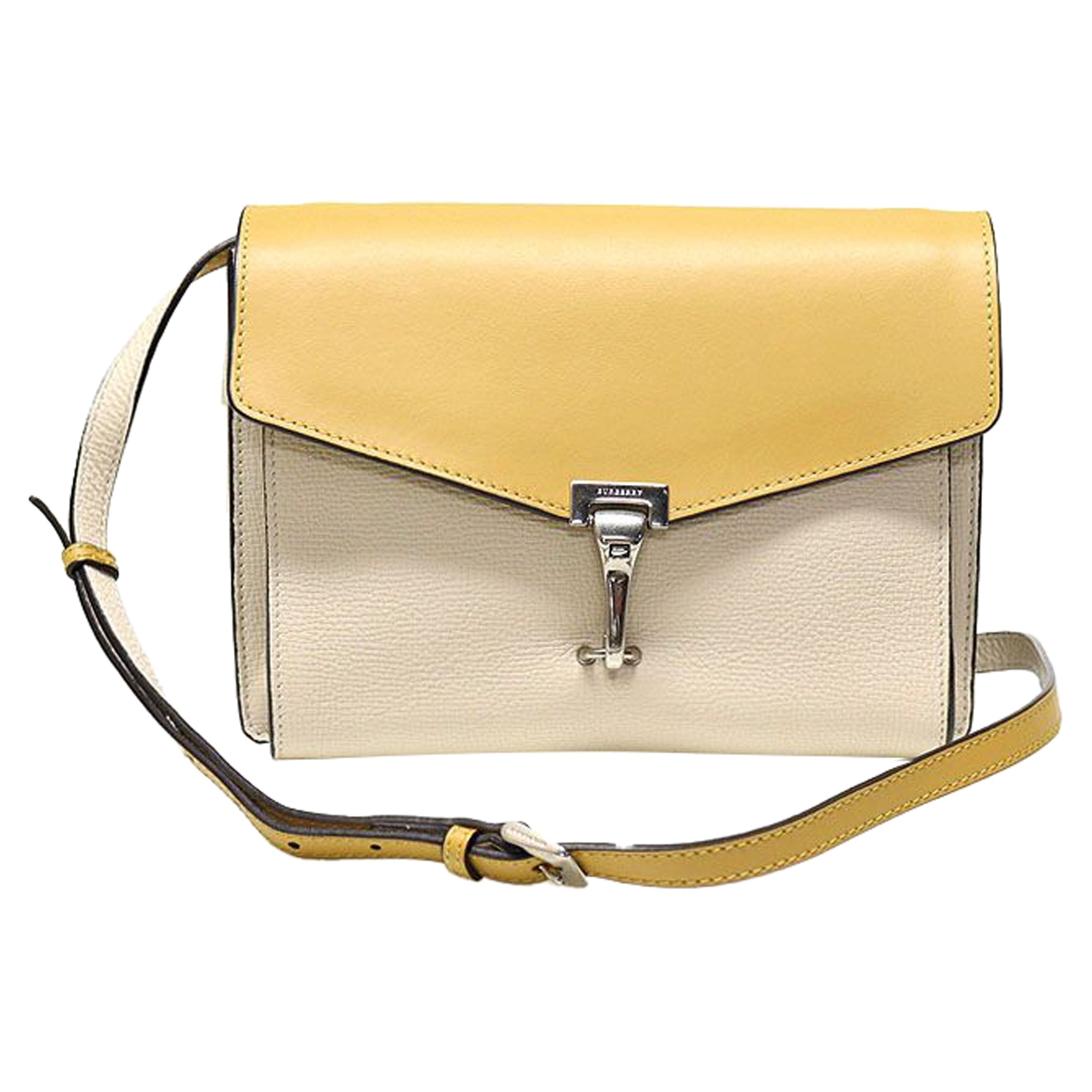 Yellow Limestone Bicolor Grain Leather Macken Small Crossbody Bag