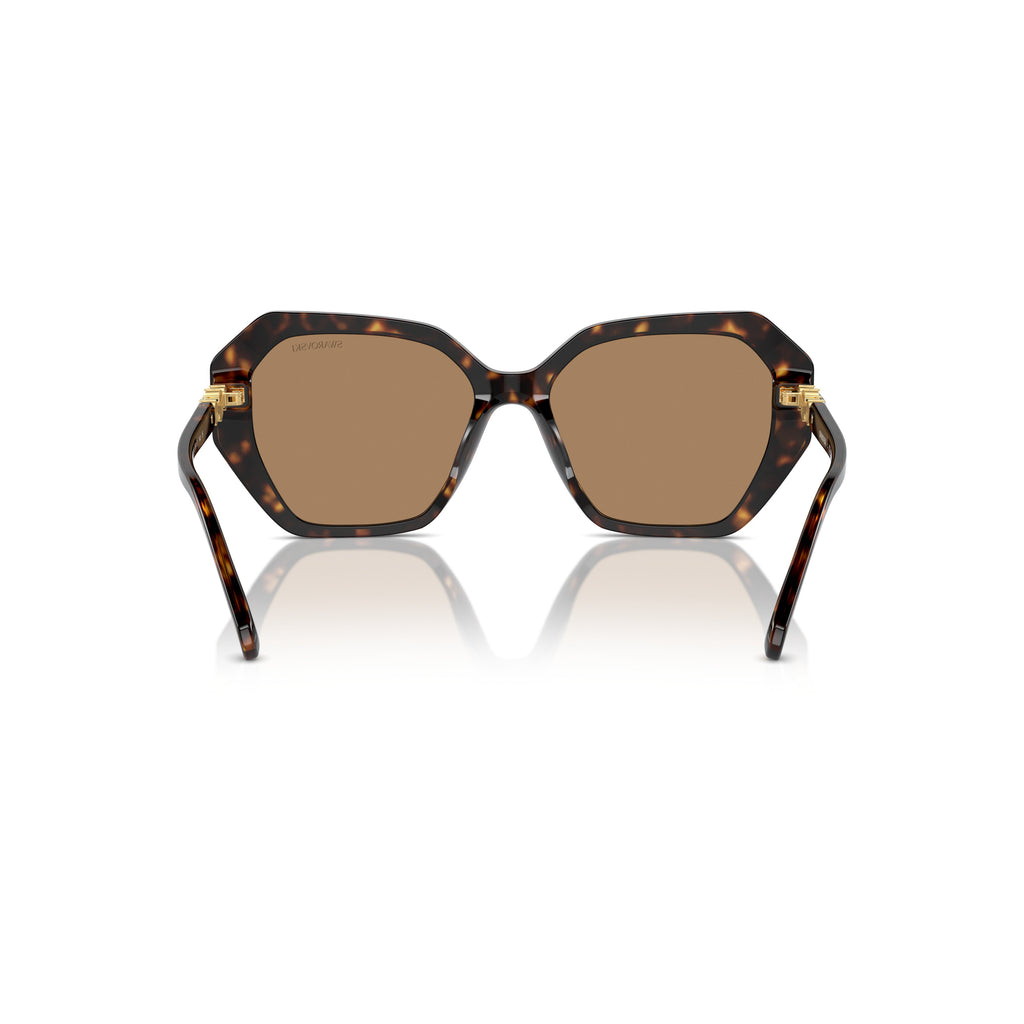 0Sk6017 Oversized Geometric Tortoiseshell Sunglasses with Crystal Accents