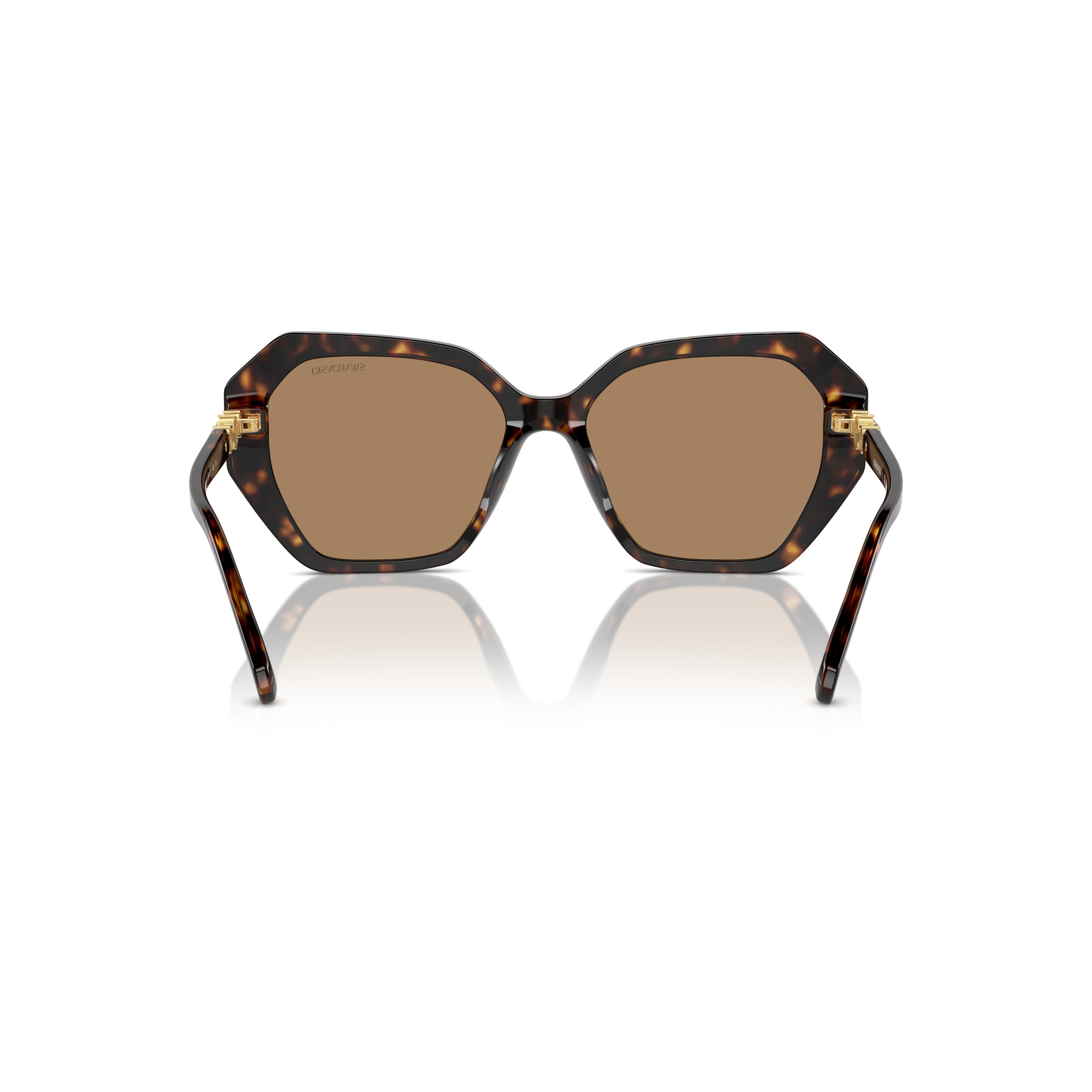 0Sk6017 Oversized Geometric Tortoiseshell Sunglasses with Crystal Accents