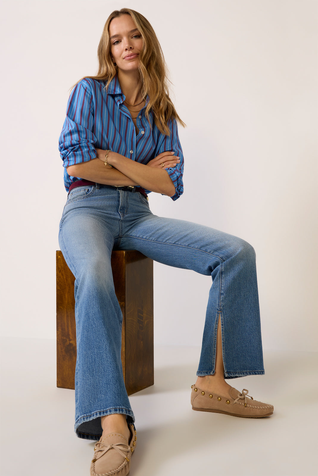 Women's Frankie Stripe Button Down Shirt