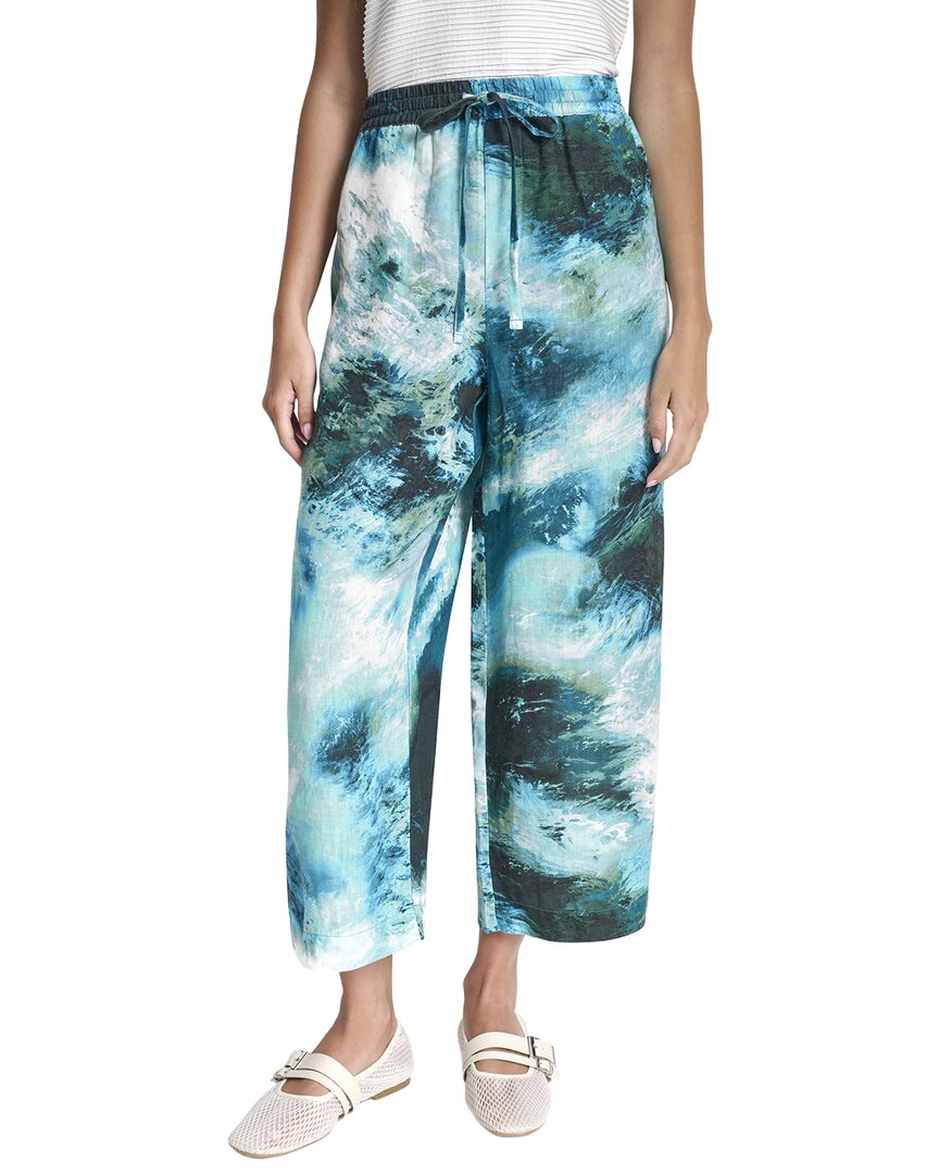 DKNY Pull On Printed Linen Pant