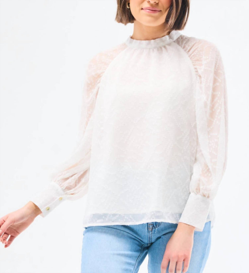 Veronica Raglan Sleeve Top In Marshmallow