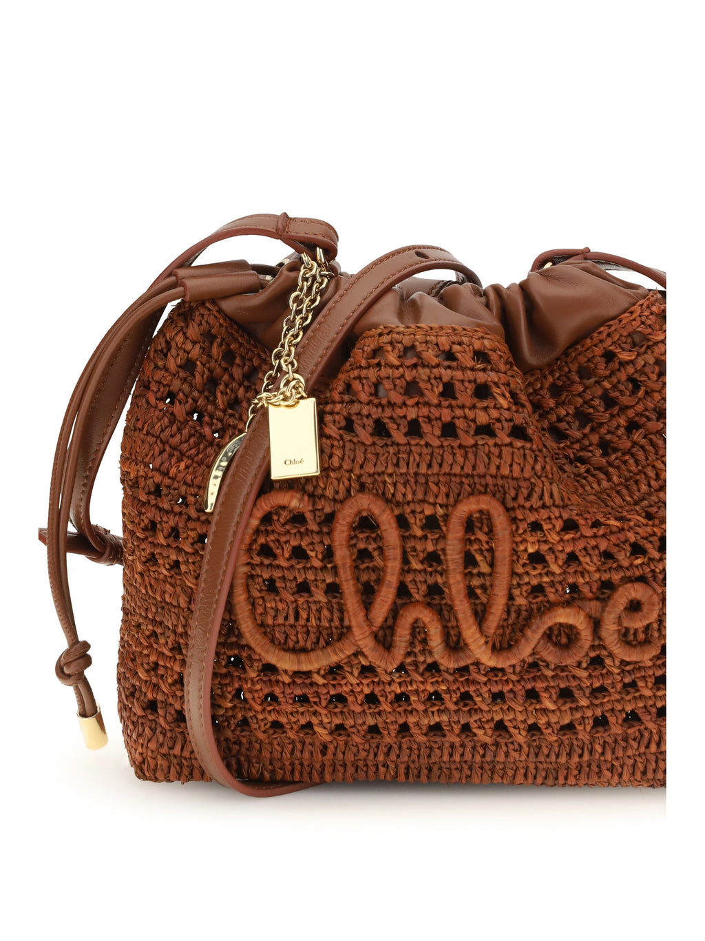 Chloé Women Raffia Drawstring Shoulder Bag