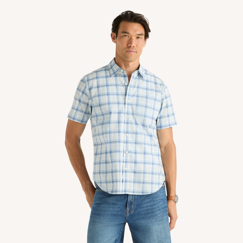 Nautica Mens Plaid Short-Sleeve Shirt