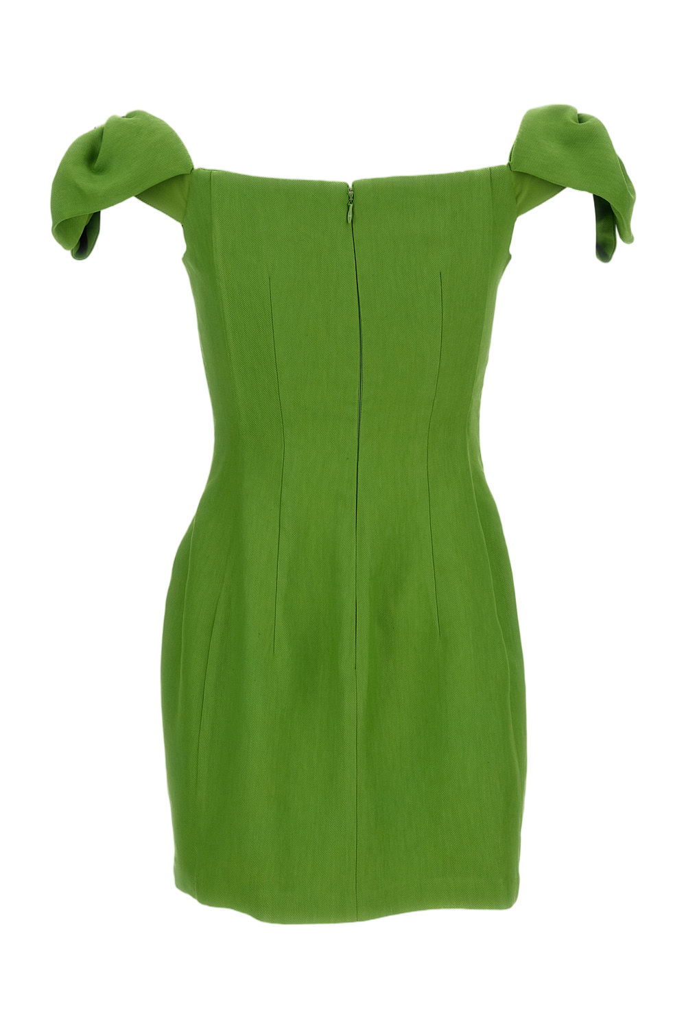 Green Linen Blend Mini Dress