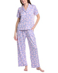 Vera Bradley 3pc Notch Collar Top, Short & Pant Pajama Set
