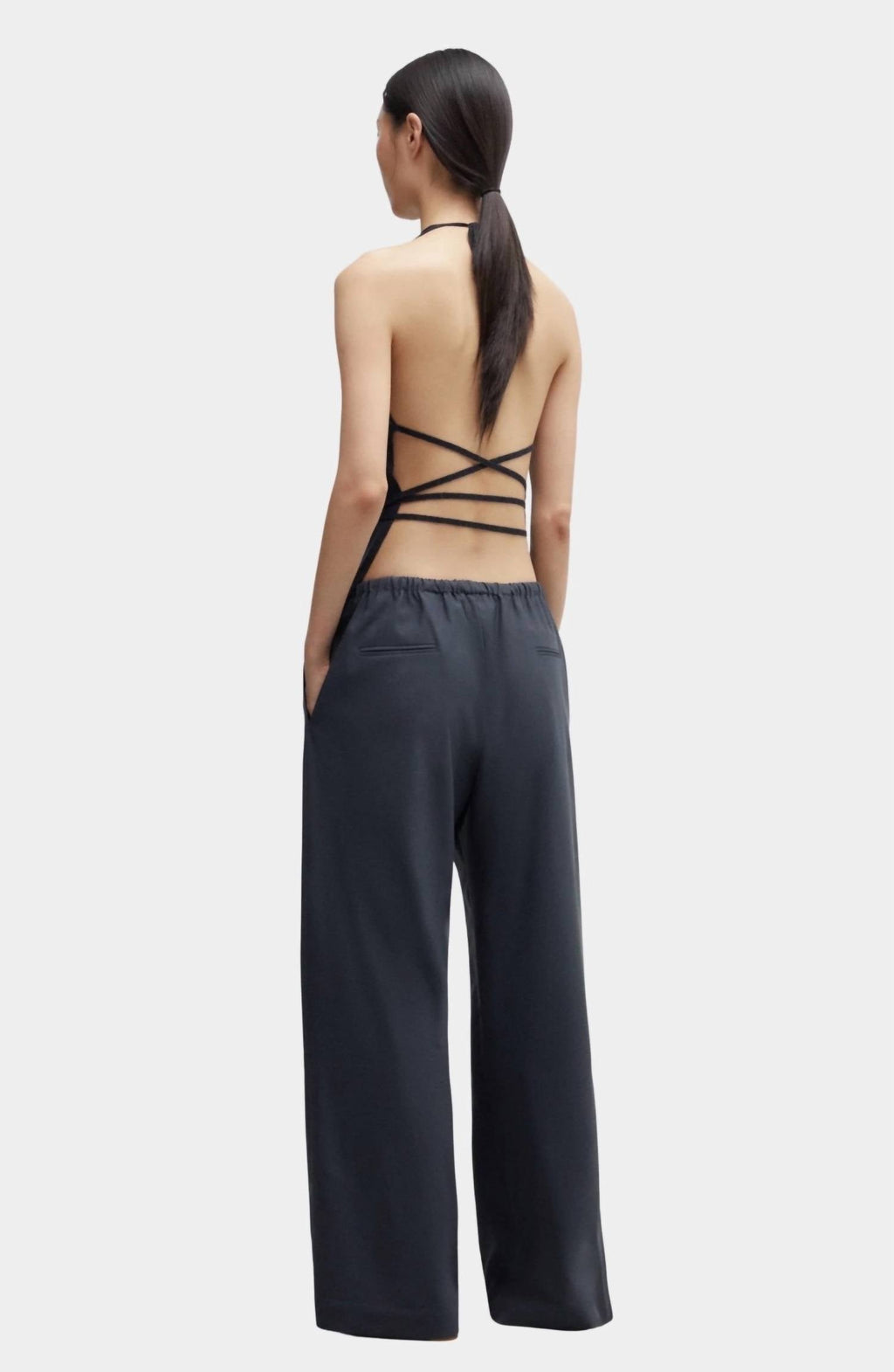 Merino Wool Tie Top In Anthracite