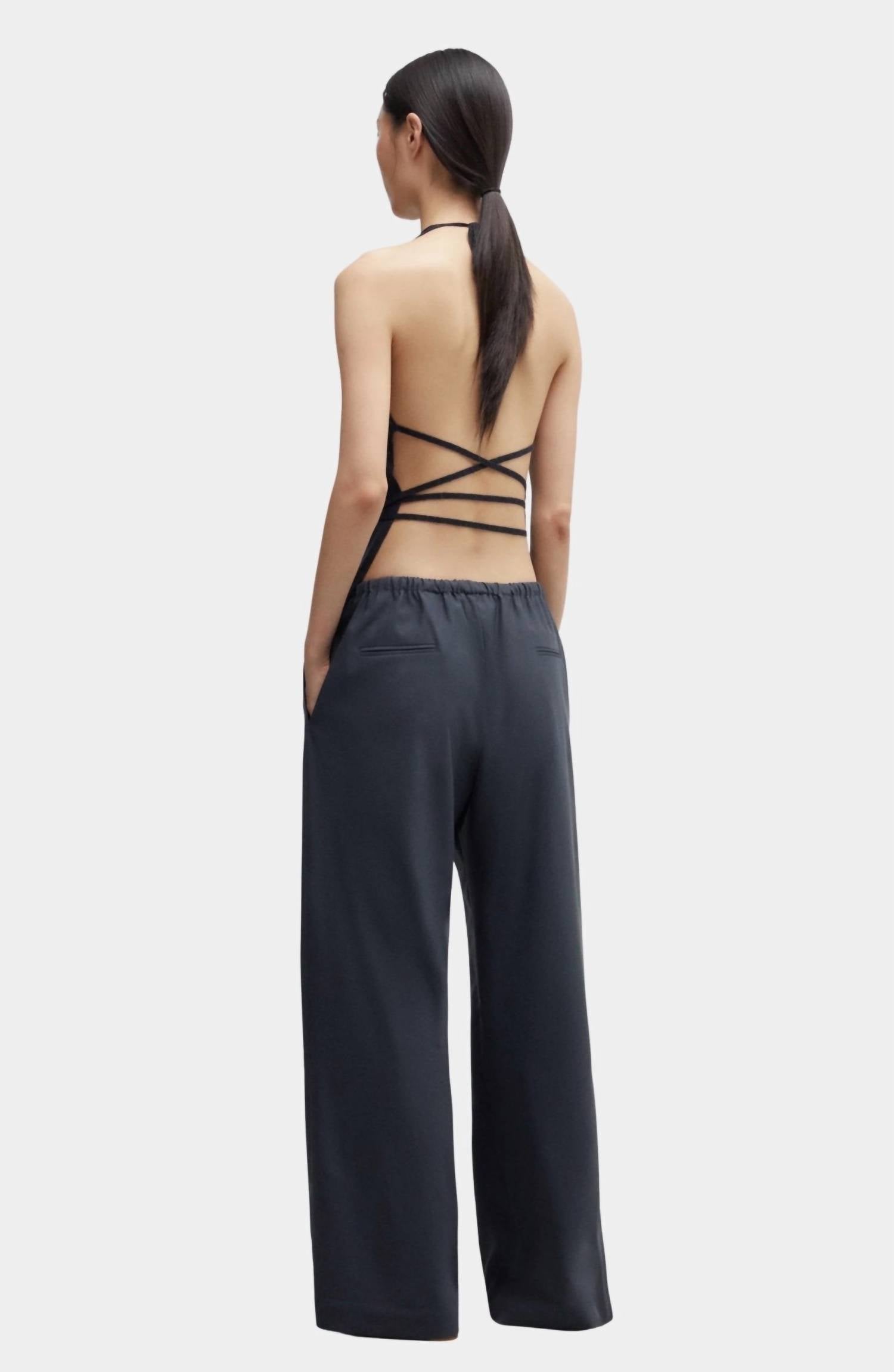 Merino Wool Tie Top In Anthracite