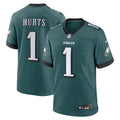 Philadelphia Eagles Jalen Hurts Midnight Green Team Game Jersey
