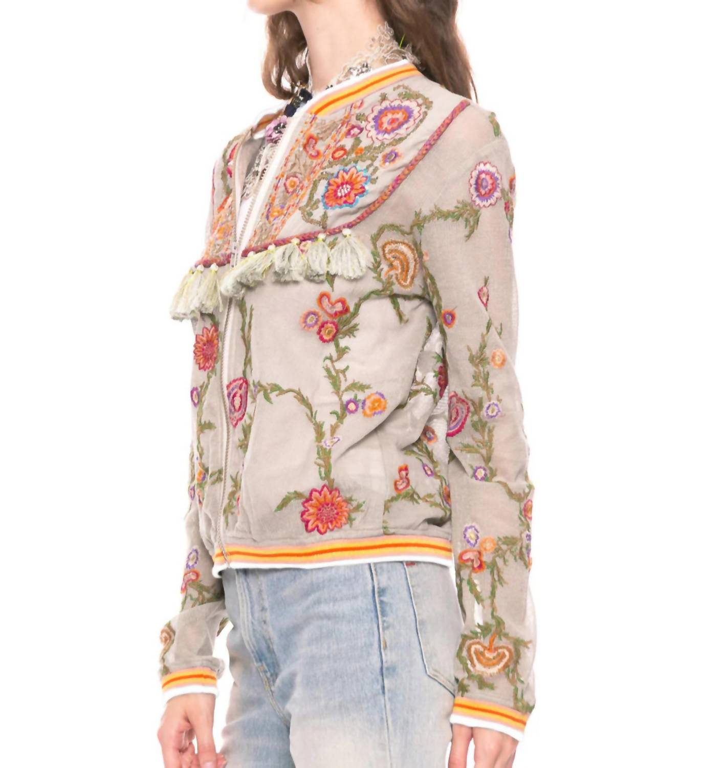 Bohemian Feel Jacket In Vintage Dried Moss