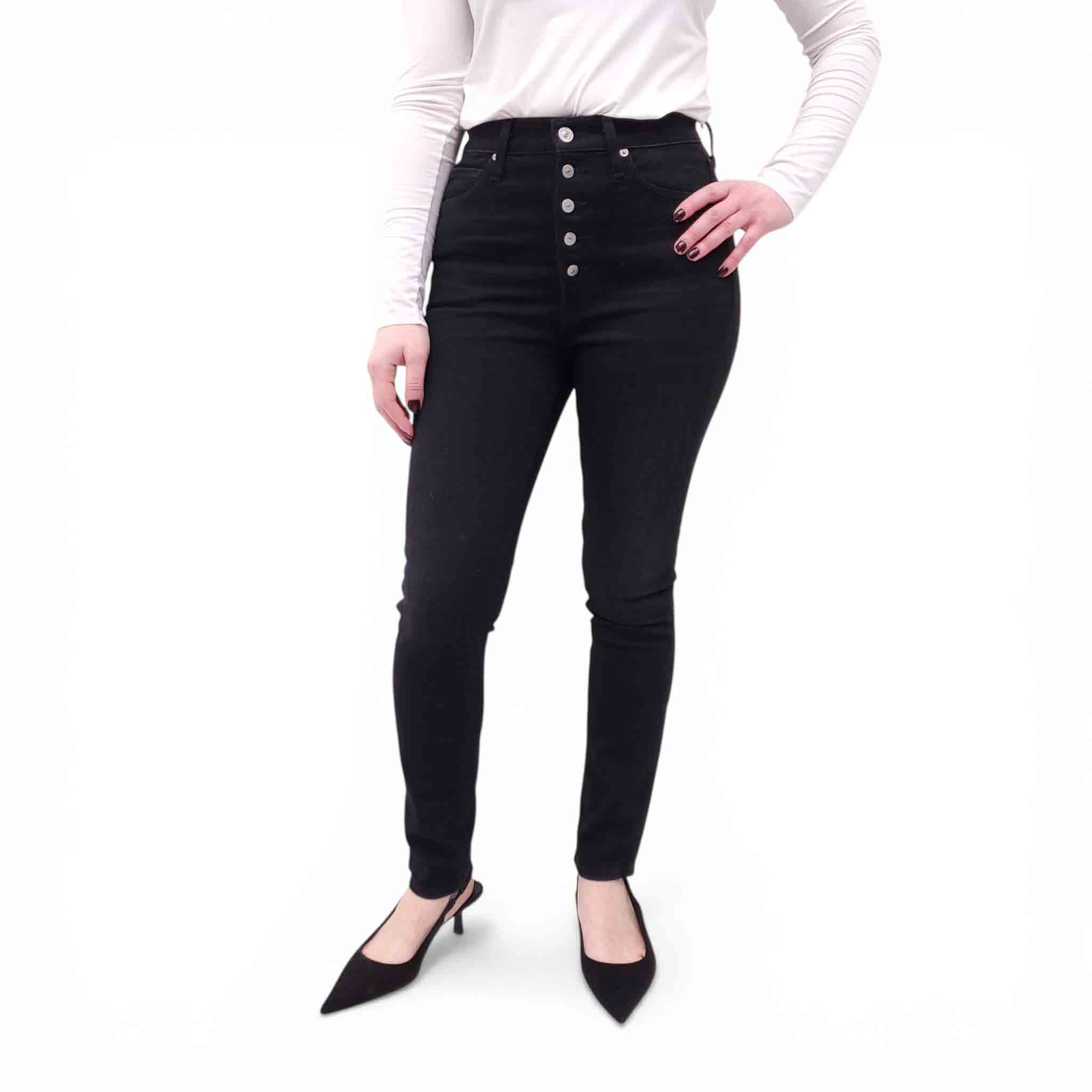 CITIZENS OF HUMANITY BLACK 'OLIVIA HIGH RISE SLIM ANKLE' JEANS - SIZE 26