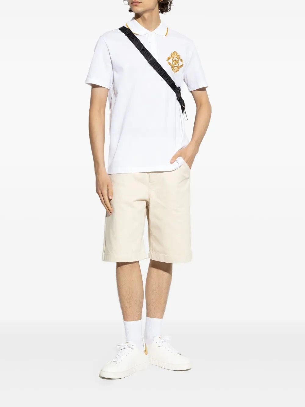 Versace Men Polo Shirt In Cotton Piqué