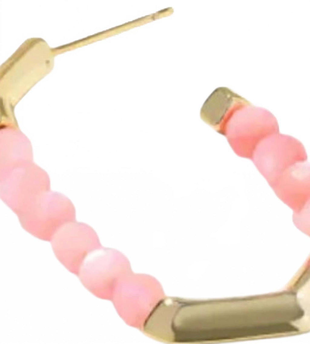 Women's Sylvia Hoop Earrings In Pink Chalcedony