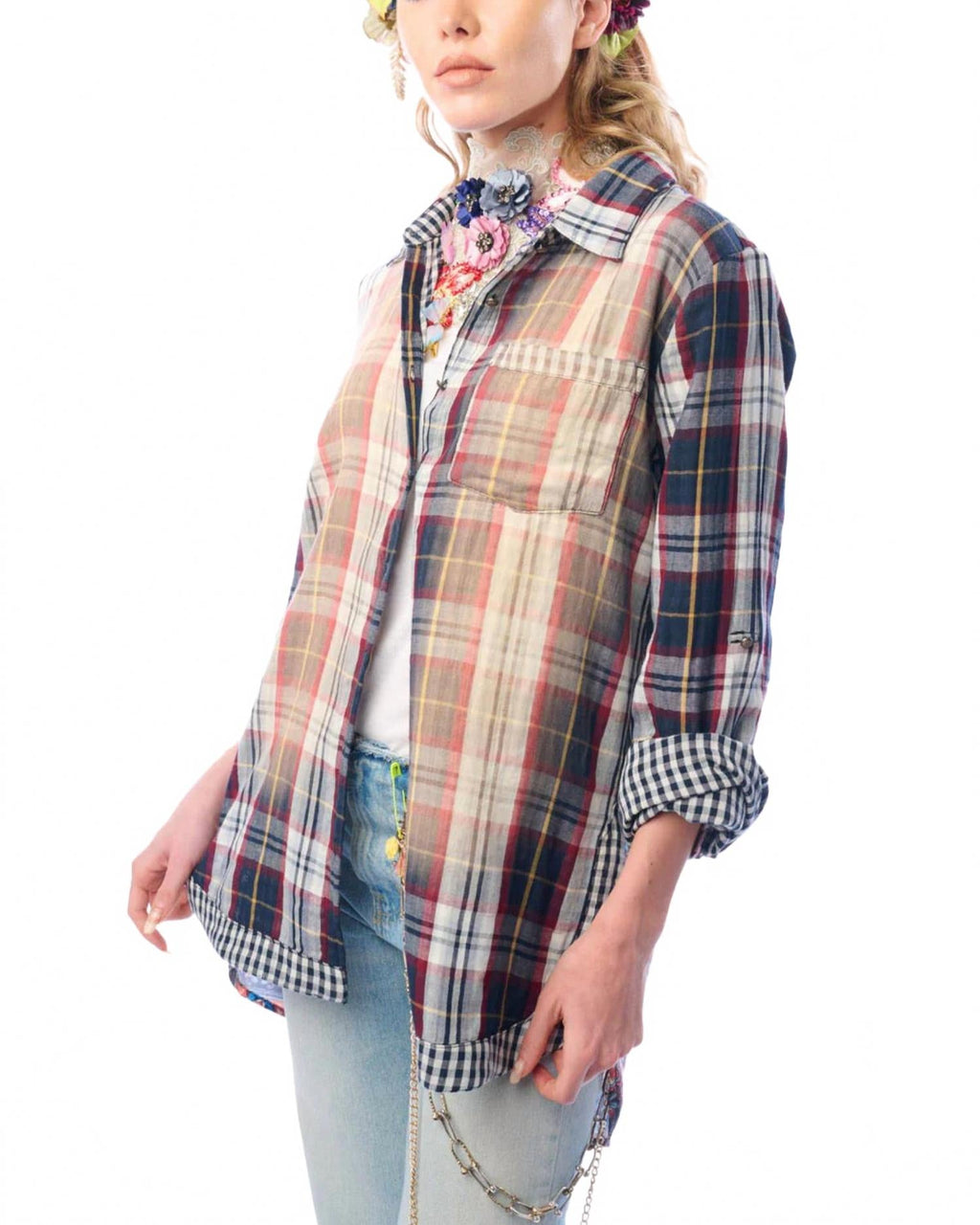 Strasburg Button-Up Shirt In Black/burgundy