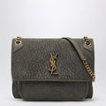 Saint Laurent Niki Crossbody Bag In Zinc Grey Lambskin Leather Women