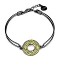 IP Light Black Stainless Steel Bangle with AAA Grade CZ in Topaz