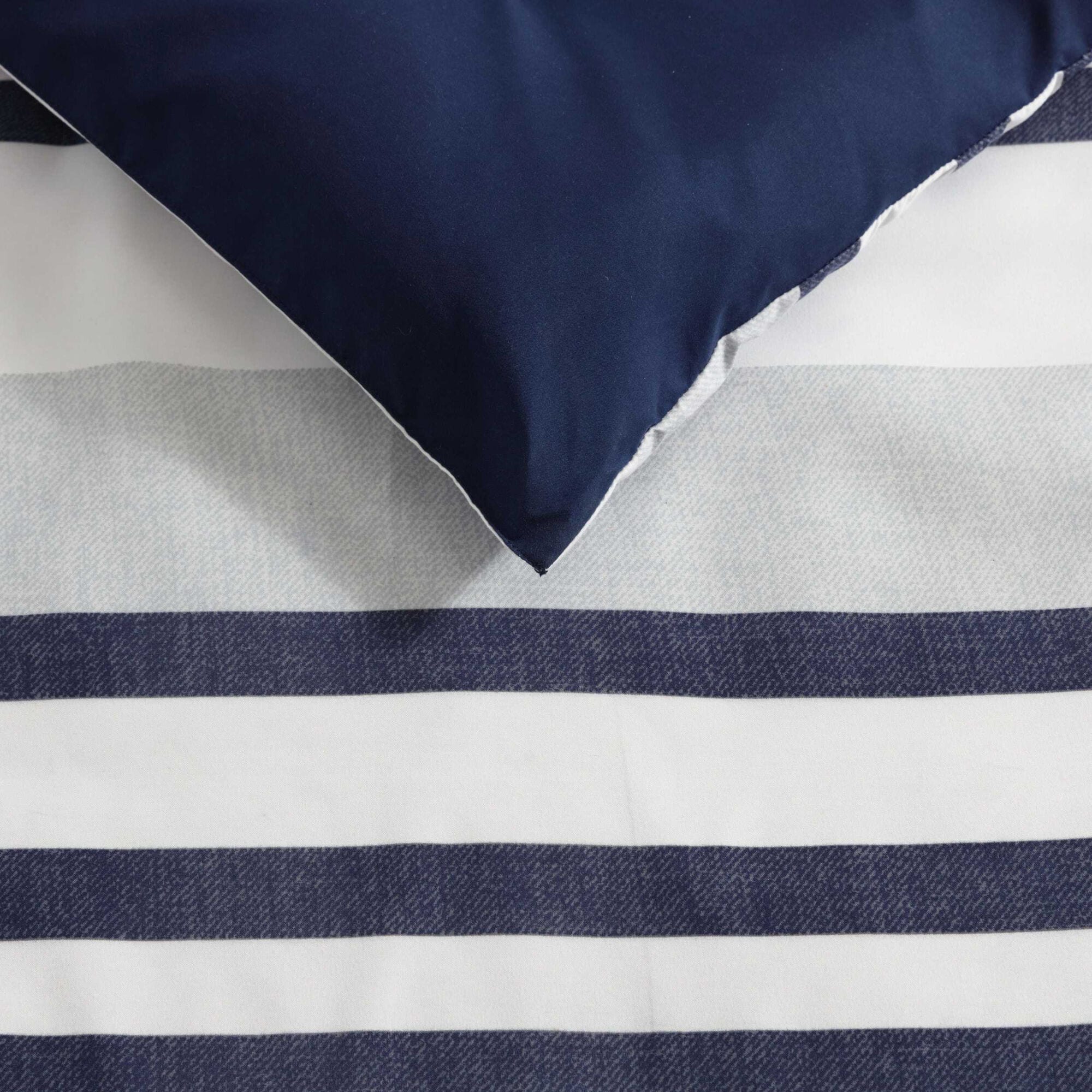Nautica Palm Coast Stripe Blue Queen Comforter Set