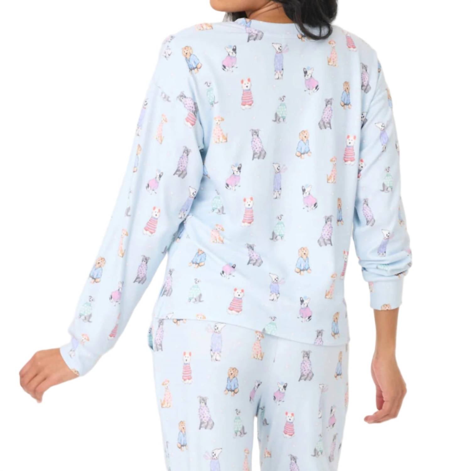 Doggone Cold Long Sleeve Top In Blue Haze