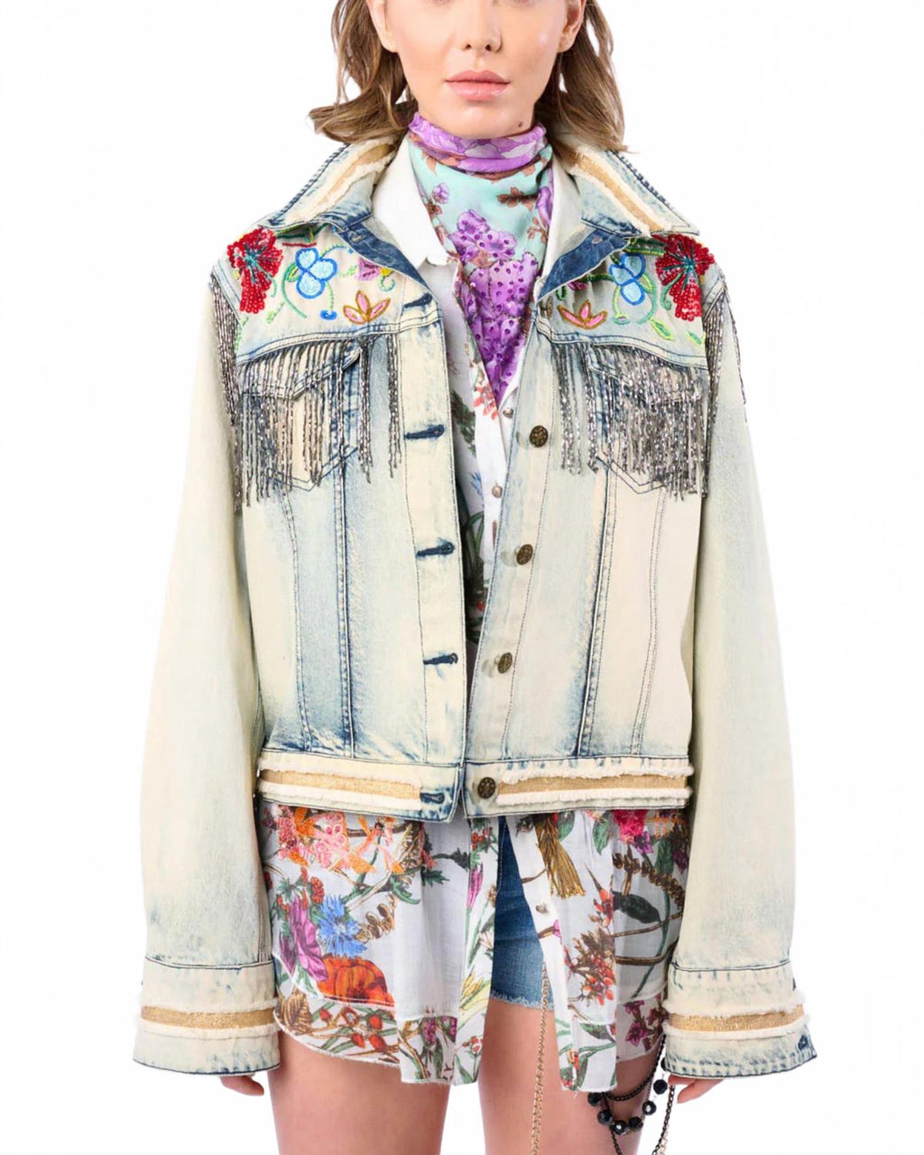 Country Queen Jacket In Washed Denim