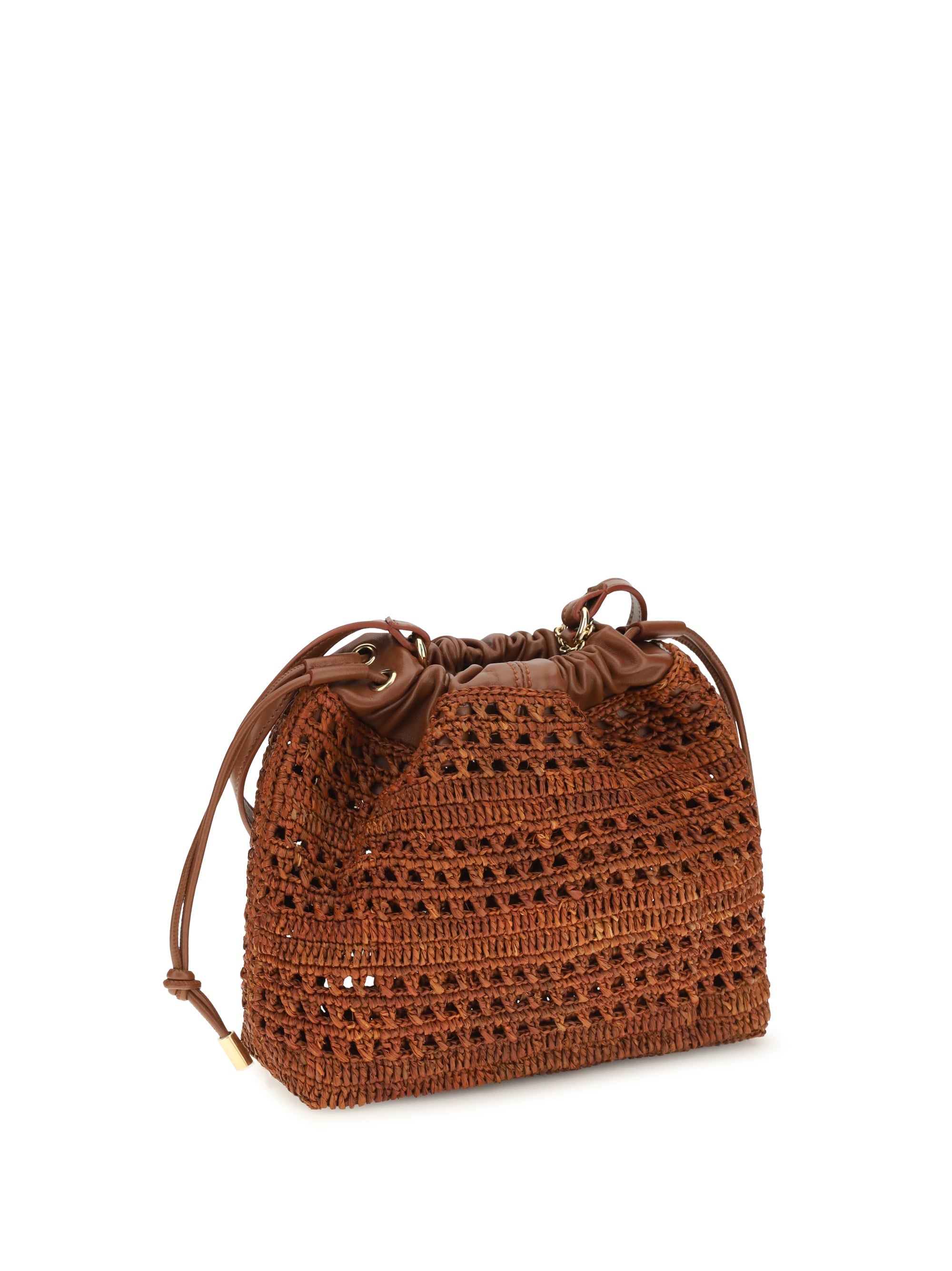 Chloé Women Raffia Drawstring Shoulder Bag