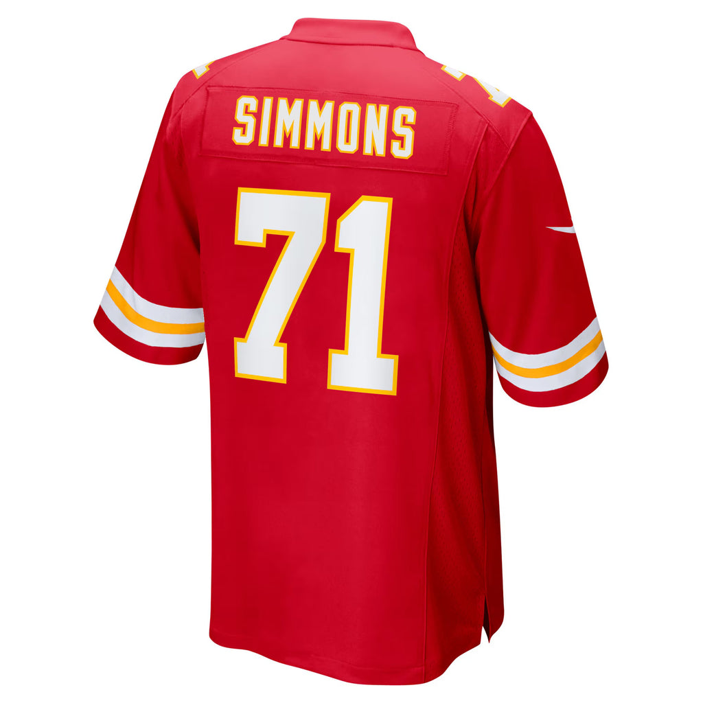 Kansas City Chiefs Josh Simmons Red Team Game Jersey
