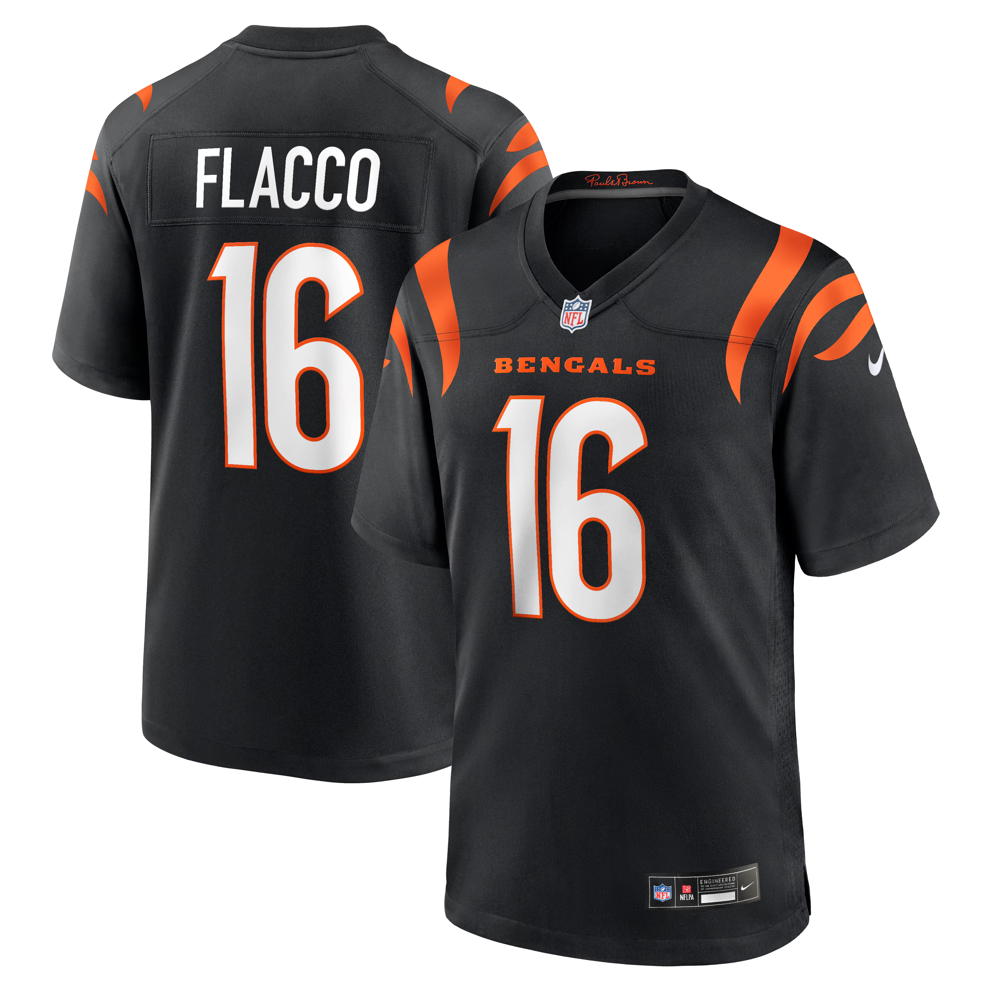 Cincinnati Bengals Joe Flacco Black Team Game Jersey