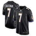 Baltimore Ravens Rashod Bateman Black Game Player Jersey