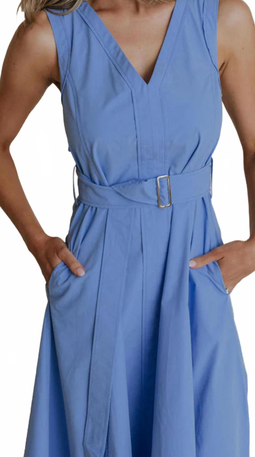 Market V Neck Midi Dress In French Blue