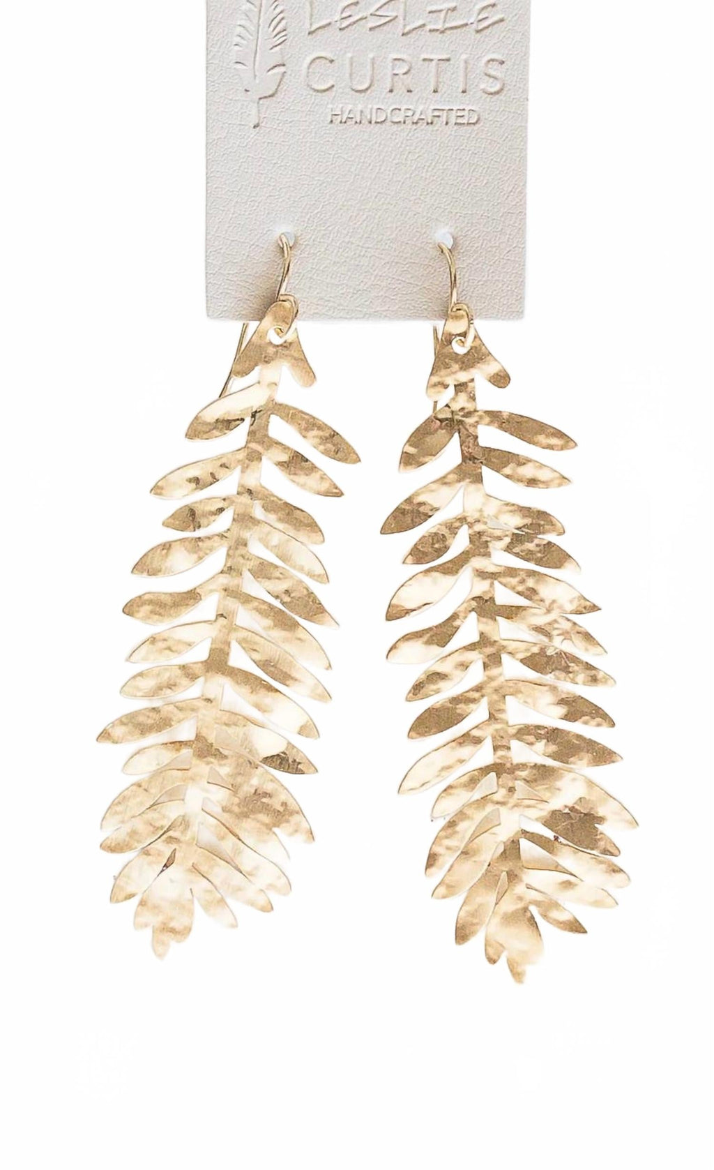 Women's Palmer Hammered Leaf Earrings In Gold