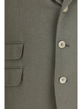 Brunello Cucinelli Men Single-Breasted Silk And Linen Jacket