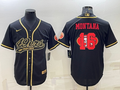 Men's San Francisco 49ers Joe Montana #16 Black Game Player jersey Joint Edition