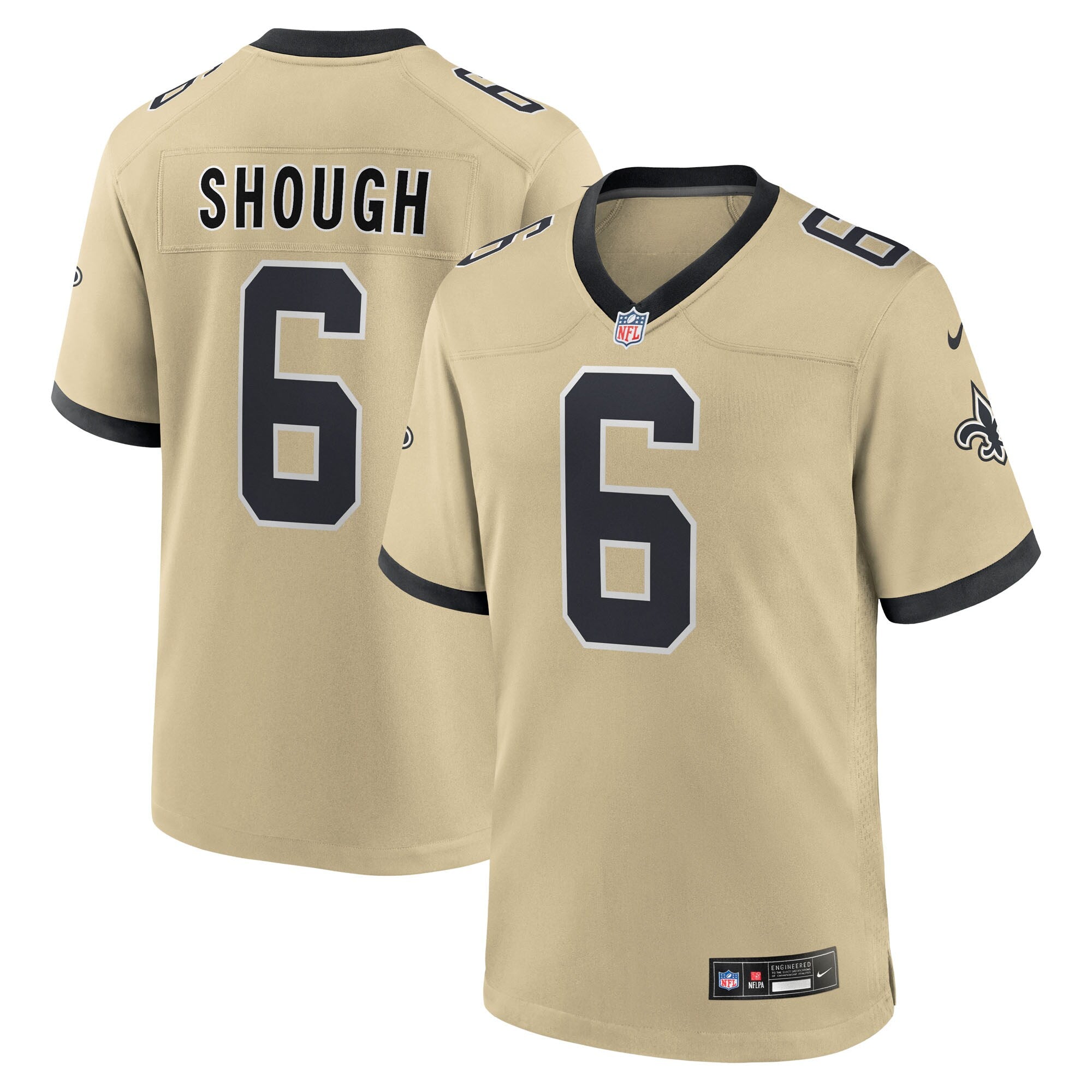 New Orleans Saints Tyler Shough Gold Alternate Game Player Jersey