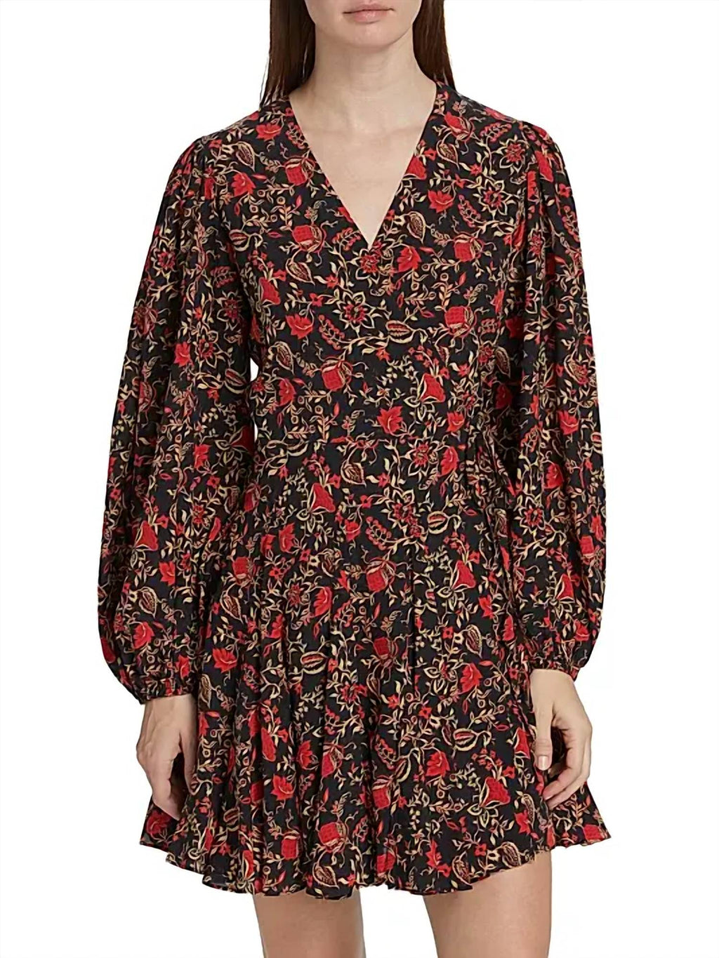 Caro Floral Print Mini Dress In La Toile