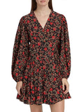 Caro Floral Print Mini Dress In La Toile