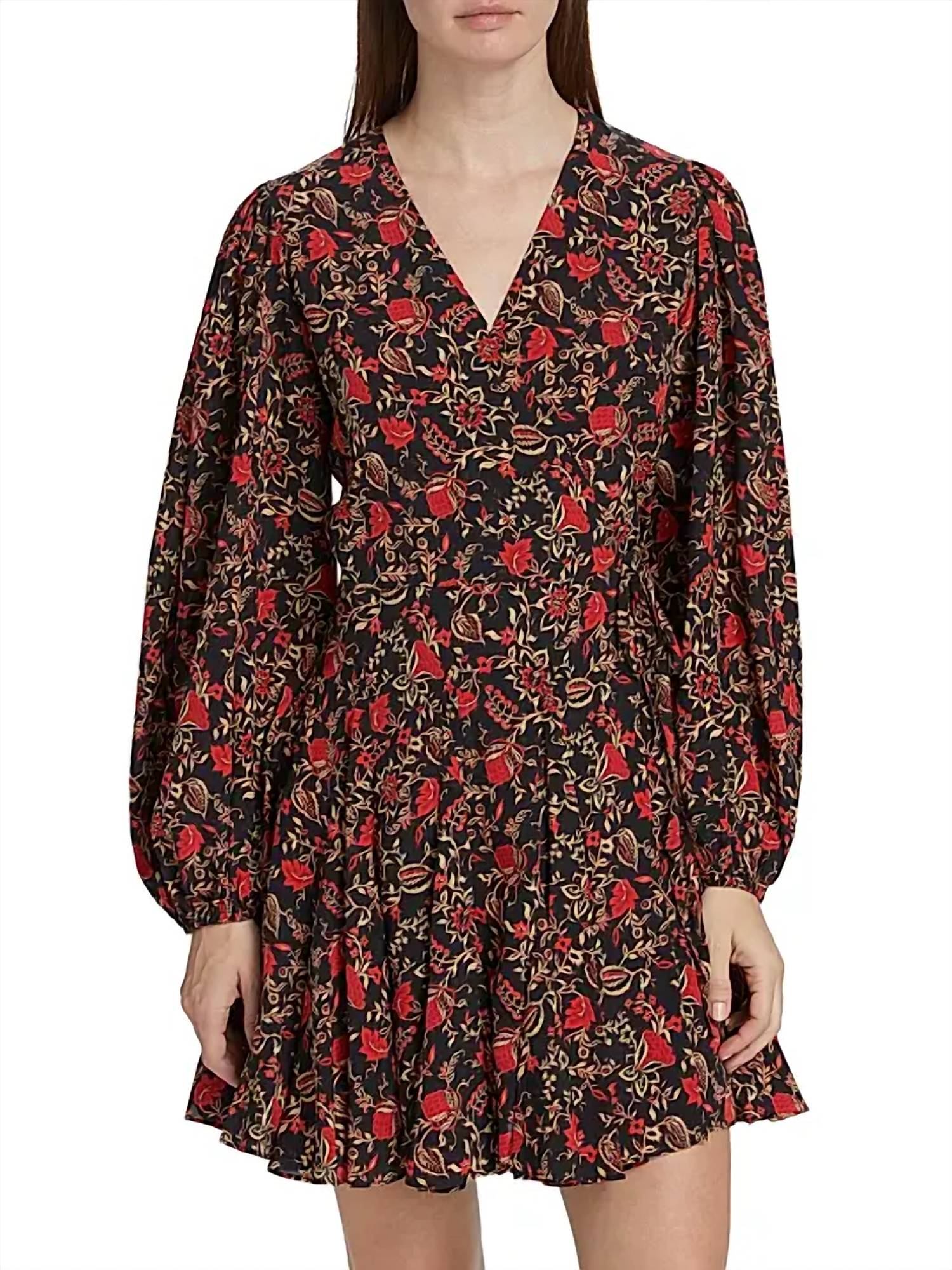Caro Floral Print Mini Dress In La Toile