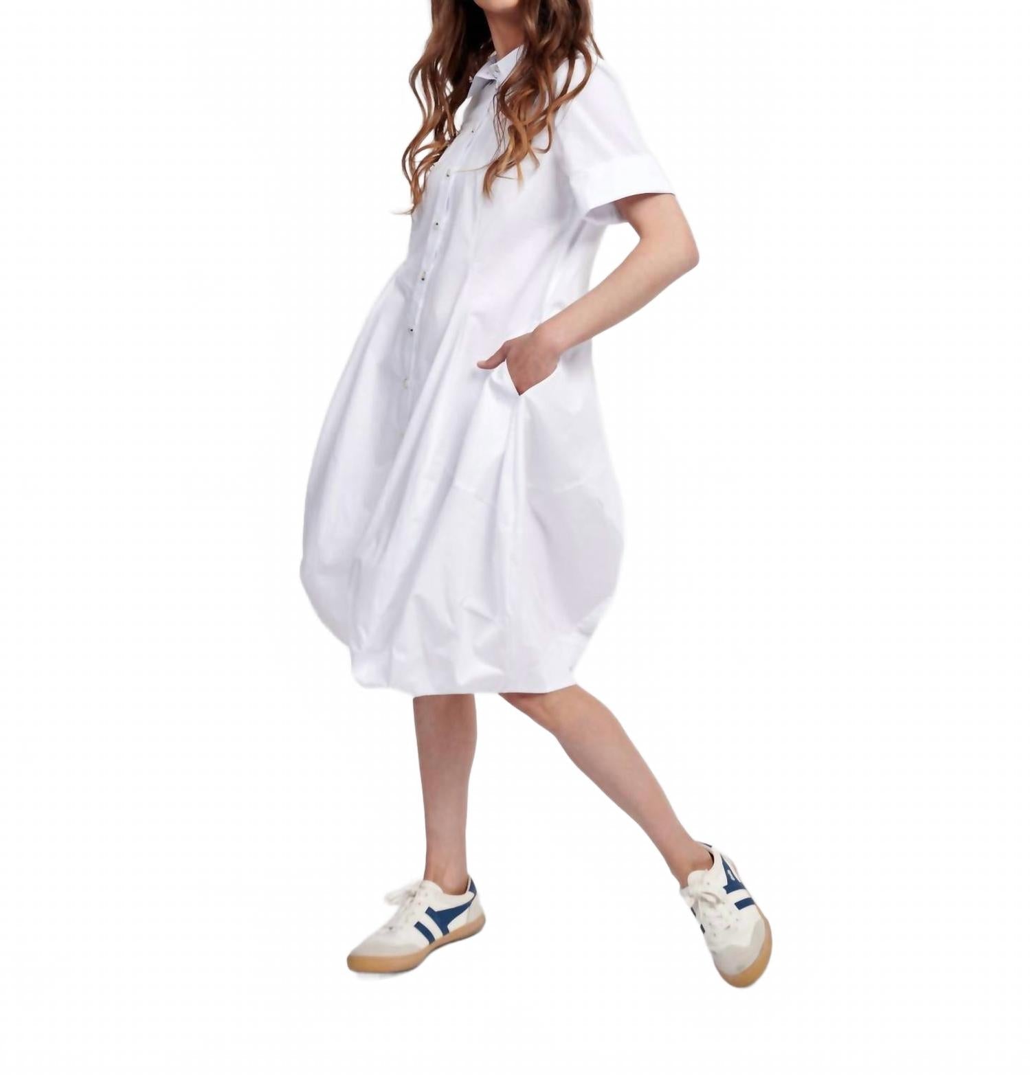 Barb Cotton Shirtdress In White