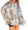 Wild Horses Satin Volume Blouse In White