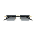 Rimless Rectangular Sunglasses With Gold Accents