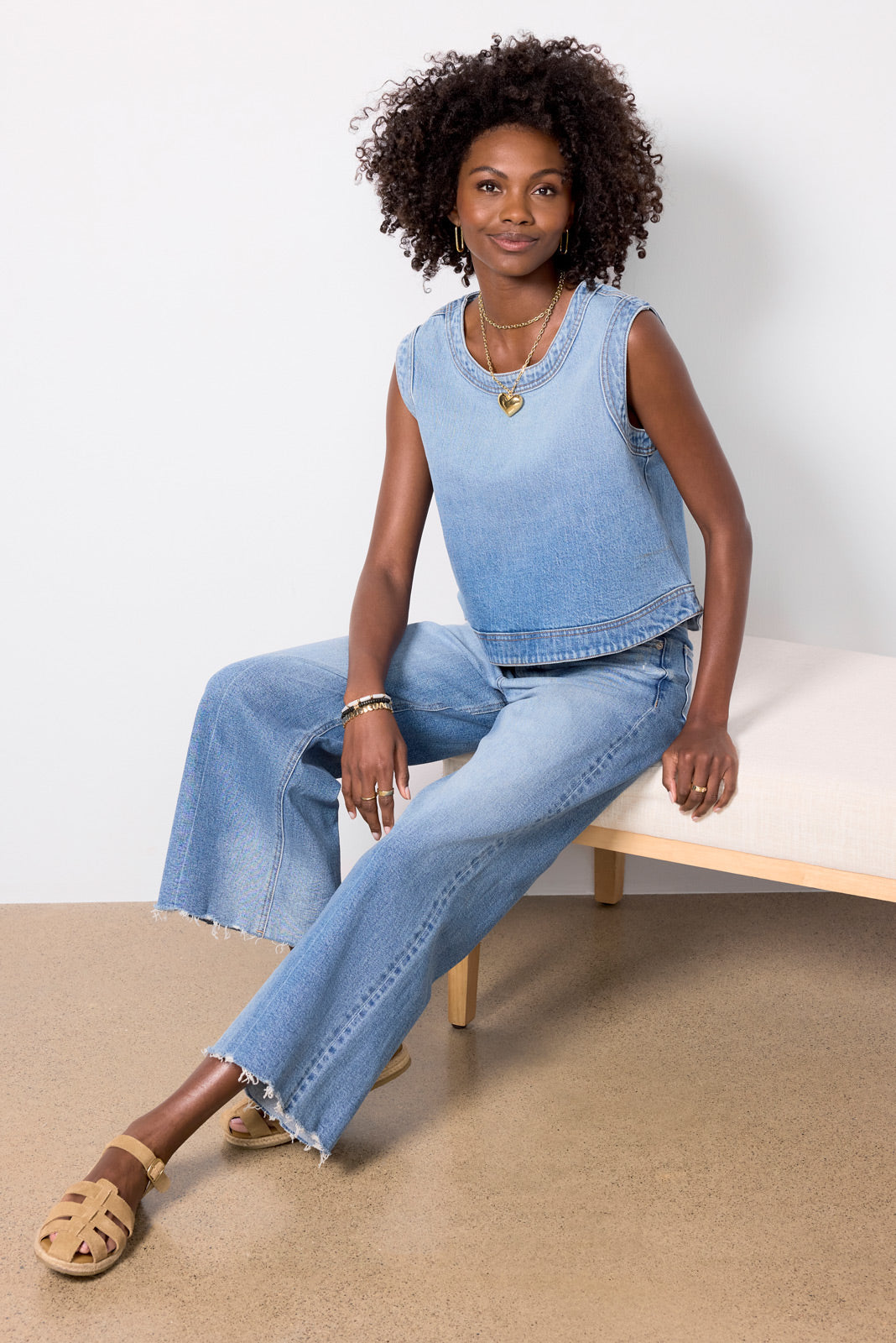 Women's Lainey Denim Shell Top