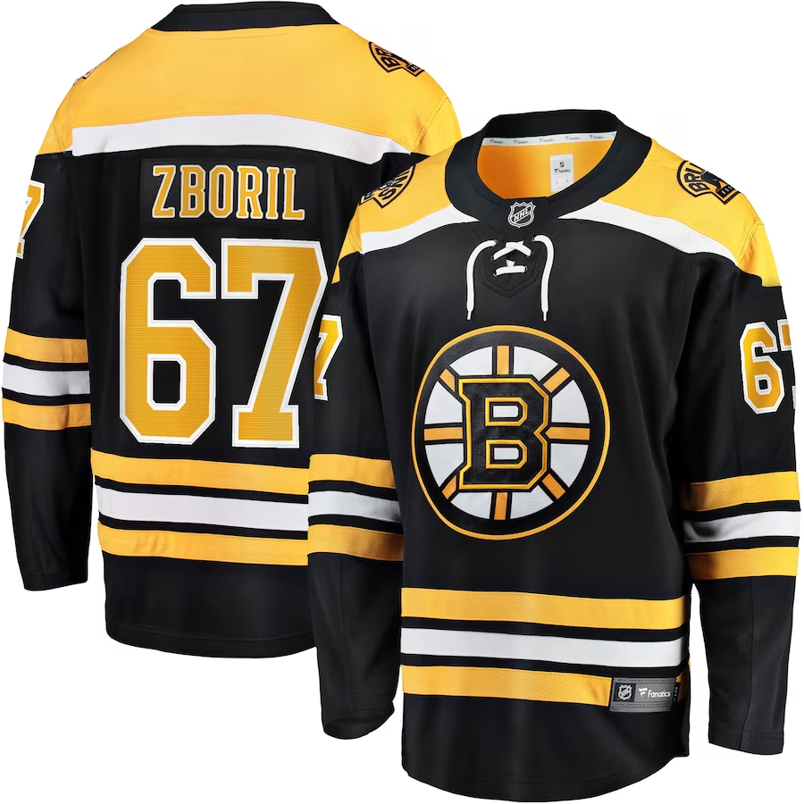 Men's Boston Bruins Jakub Zboril #67 Black Replica Player jersey