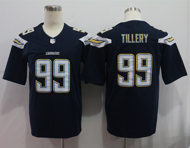 Men's Los Angeles Chargers Jerry Tillery #99 Navy Game Jersey1