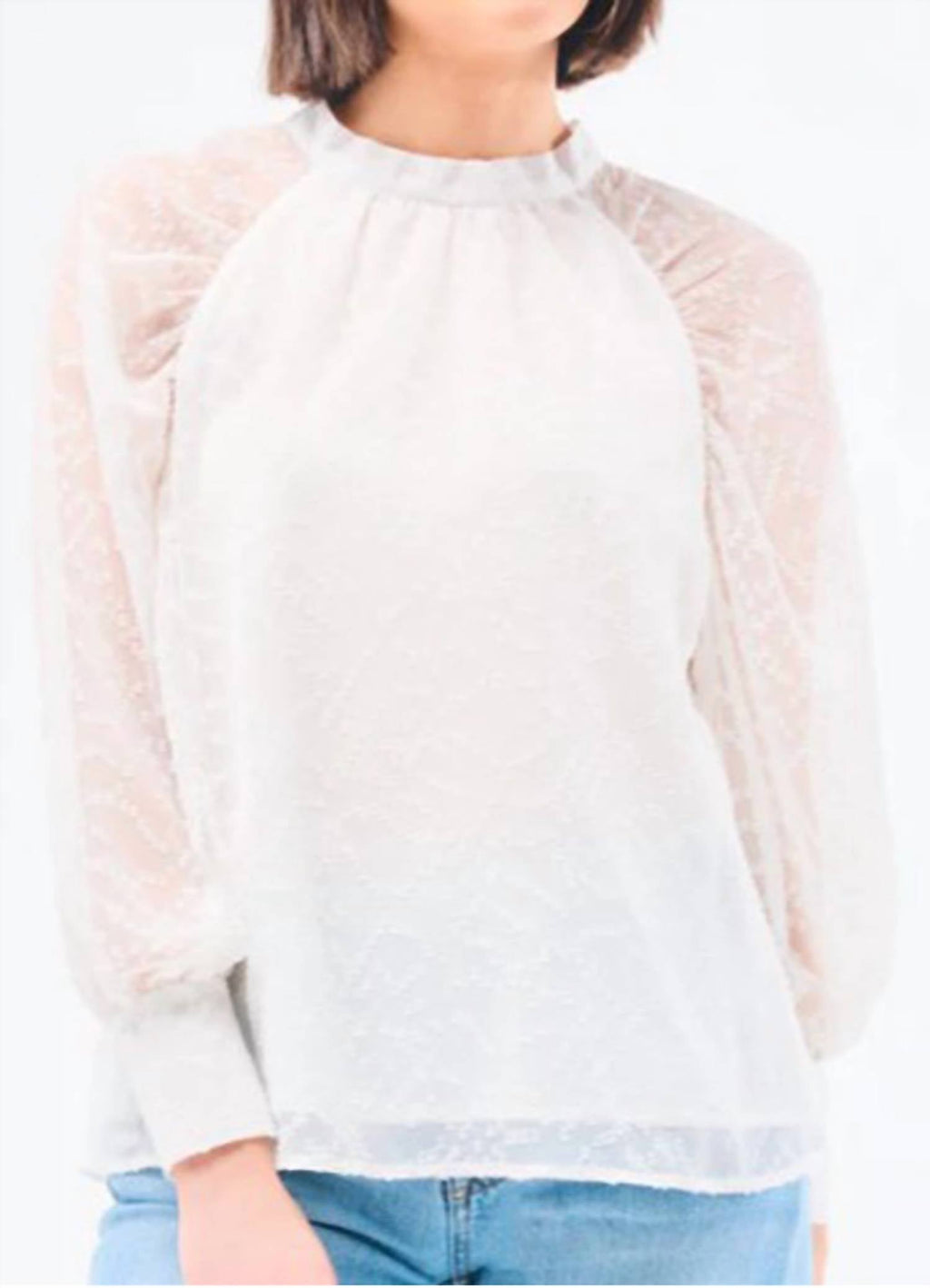 Veronica Raglan Sleeve Top In Marshmallow