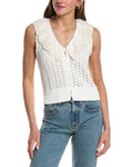 Design History Button Front Lace Collar Blouse