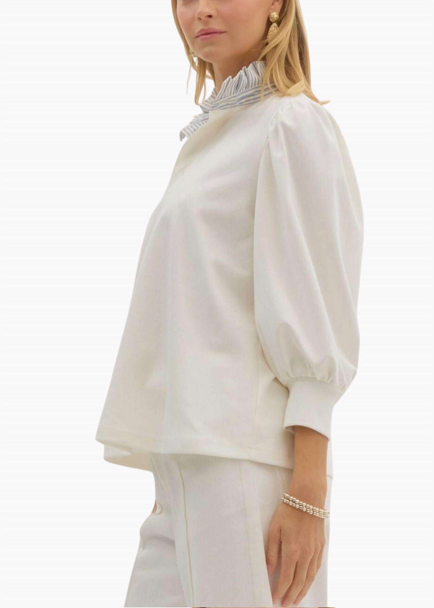 Beckham Pullover Top In White