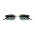 Rimless Rectangular Sunglasses With Gradient Lenses And Gold Accents