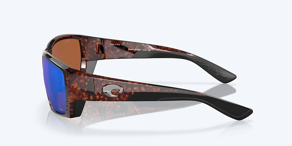 Men's Tuna Alley Reader Rectangular Polarized Sunglasses In Tortoise/green Mirror