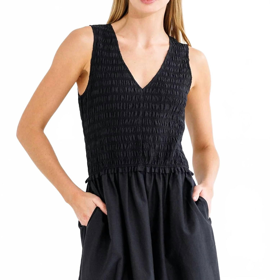 Go Smocked Up Dress In Black