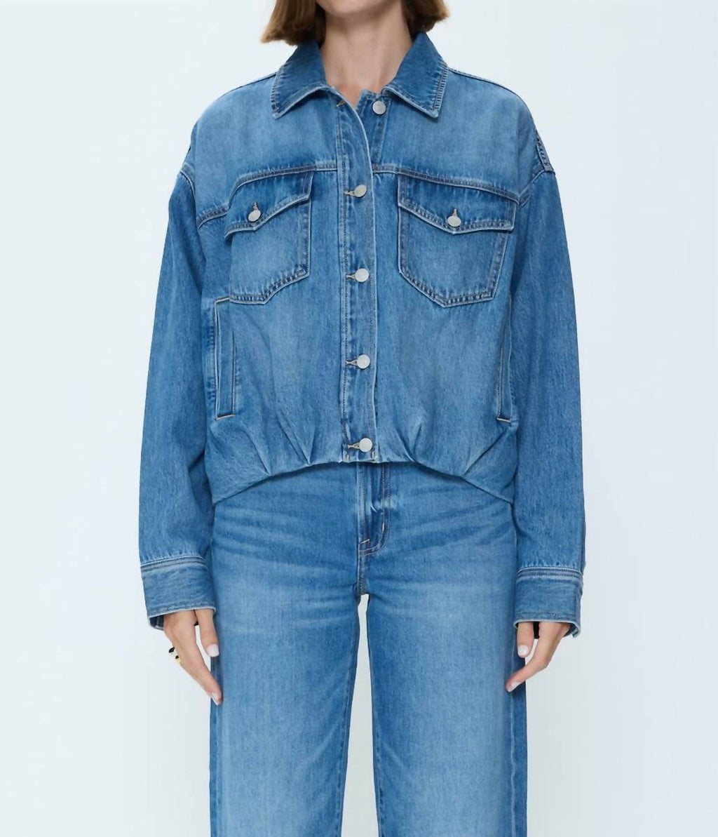 Bibi Blouson Jean Jacket In Blue